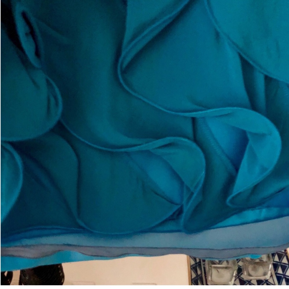Aidan Mattox Blue Turquoise Ruffled Dress - Picture 6 of 10
